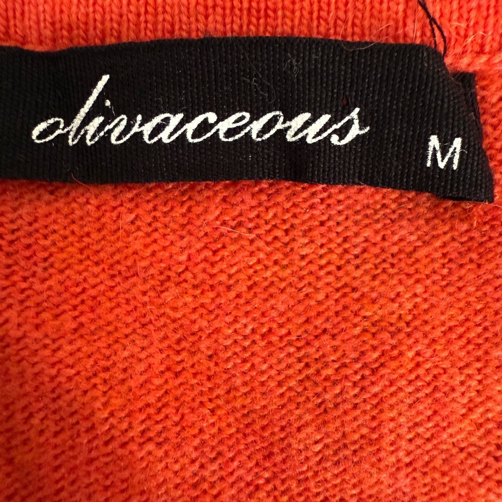 Oblivious Women's Orange Short Sleeve Button Cardigan Sweater M - Picture 5 of 5